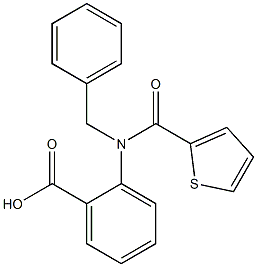 2-[benzyl(2-thienylcarbonyl)amino]benzoic acid,,结构式