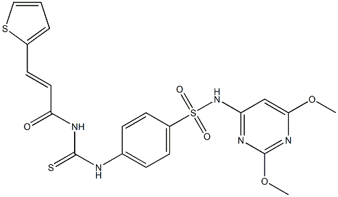 N-(2,6-dimethoxy-4-pyrimidinyl)-4-[({[3-(2-thienyl)acryloyl]amino}carbothioyl)amino]benzenesulfonamide Structure