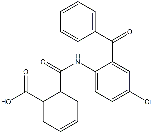 6-[(2-benzoyl-4-chloroanilino)carbonyl]-3-cyclohexene-1-carboxylic acid Structure