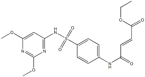 ethyl 4-(4-{[(2,6-dimethoxy-4-pyrimidinyl)amino]sulfonyl}anilino)-4-oxo-2-butenoate Struktur