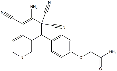 2-[4-(6-amino-5,7,7-tricyano-2-methyl-1,2,3,7,8,8a-hexahydro-8-isoquinolinyl)phenoxy]acetamide