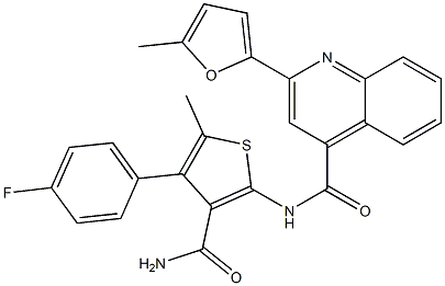 N-[3-(aminocarbonyl)-4-(4-fluorophenyl)-5-methyl-2-thienyl]-2-(5-methyl-2-furyl)-4-quinolinecarboxamide|