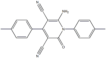 6-amino-1,4-bis(4-methylphenyl)-2-oxo-1,2-dihydro-3,5-pyridinedicarbonitrile Struktur