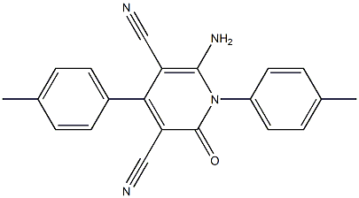 6-amino-1,4-bis(4-methylphenyl)-2-oxo-1,2-dihydro-3,5-pyridinedicarbonitrile,,结构式