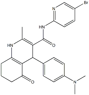 N-(5-bromo-2-pyridinyl)-4-[4-(dimethylamino)phenyl]-2-methyl-5-oxo-1,4,5,6,7,8-hexahydro-3-quinolinecarboxamide Structure
