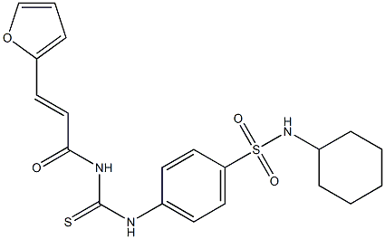 N-cyclohexyl-4-[({[(E)-3-(2-furyl)-2-propenoyl]amino}carbothioyl)amino]benzenesulfonamide Structure