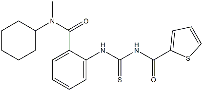 N-cyclohexyl-N-methyl-2-({[(2-thienylcarbonyl)amino]carbothioyl}amino)benzamide Structure