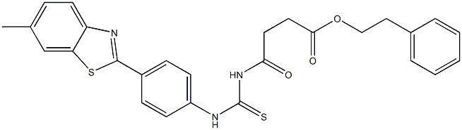 phenethyl 4-({[4-(6-methyl-1,3-benzothiazol-2-yl)anilino]carbothioyl}amino)-4-oxobutanoate