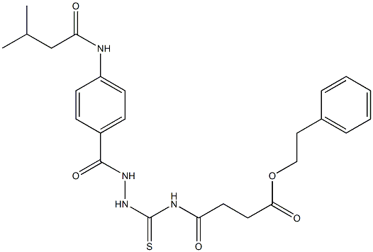 phenethyl 4-{[(2-{4-[(3-methylbutanoyl)amino]benzoyl}hydrazino)carbothioyl]amino}-4-oxobutanoate Structure