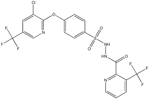 4-{[3-chloro-5-(trifluoromethyl)-2-pyridinyl]oxy}-N'-{[3-(trifluoromethyl)-2-pyridinyl]carbonyl}benzenesulfonohydrazide 化学構造式