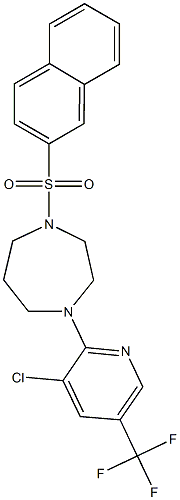 1-[3-chloro-5-(trifluoromethyl)-2-pyridinyl]-4-(2-naphthylsulfonyl)-1,4-diazepane Struktur