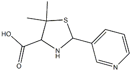 5,5-dimethyl-2-(3-pyridinyl)-1,3-thiazolane-4-carboxylic acid|