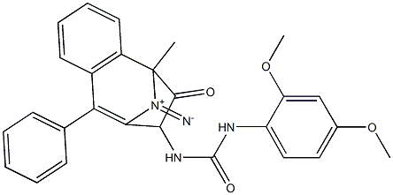 N-(2,5-diaza-2-methyl-3-oxo-6-phenylbicyclo[5.4.0]undeca-1(7),5,8,10-tetraen-4-yl)((2,4-dimethoxyphenyl)amino)formamide Structure