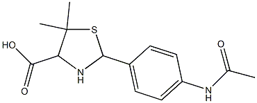 2-[4-(acetylamino)phenyl]-5,5-dimethyl-1,3-thiazolane-4-carboxylic acid Struktur