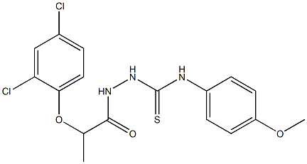 2-[2-(2,4-dichlorophenoxy)propanoyl]-N-(4-methoxyphenyl)-1-hydrazinecarbothioamide,,结构式