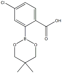 4-Chloro-2-(5,5-dimethyl-1,3,2-dioxaborinan-2-yl)benzoic acid 化学構造式