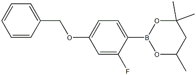 2-(4-Benzyloxy-2-fluorophenyl)-4,4,6-trimethyl-1,3,2-dioxaborinane,,结构式