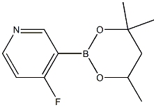 4-Fluoro-3-(4,4,6-trimethyl-1,3,2-dioxaborinan-2-yl)pyridine,,结构式
