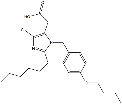 4-Chloro-2-hexyl-1-(4-butoxybenzyl)-1H-imidazole-5-acetic acid,,结构式