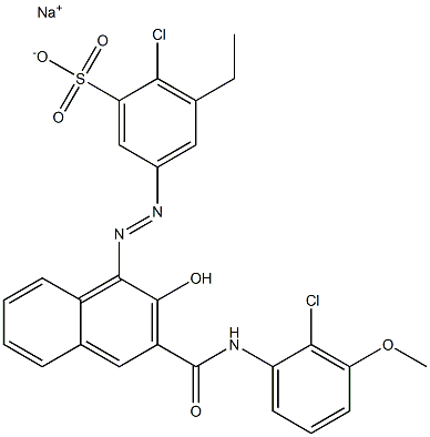 2-Chloro-3-ethyl-5-[[3-[[(2-chloro-3-methoxyphenyl)amino]carbonyl]-2-hydroxy-1-naphtyl]azo]benzenesulfonic acid sodium salt