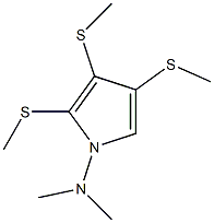 N,N-Dimethyl-2,3,4-tris(methylthio)-1H-pyrrol-1-amine,,结构式