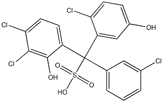 (3-Chlorophenyl)(2-chloro-5-hydroxyphenyl)(3,4-dichloro-2-hydroxyphenyl)methanesulfonic acid,,结构式