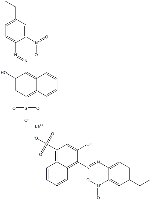 Bis[1-[(4-ethyl-2-nitrophenyl)azo]-2-hydroxy-4-naphthalenesulfonic acid]barium salt,,结构式