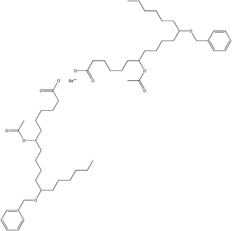 Bis(12-benzyloxy-7-acetyloxystearic acid)barium salt 结构式