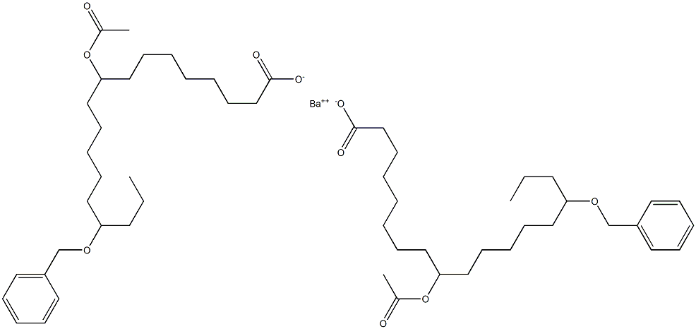 ビス(15-ベンジルオキシ-9-アセチルオキシステアリン酸)バリウム 化学構造式