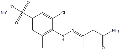 4-[N'-(2-Carbamoyl-1-methylethylidene)hydrazino]-3-chloro-5-methylbenzenesulfonic acid sodium salt,,结构式