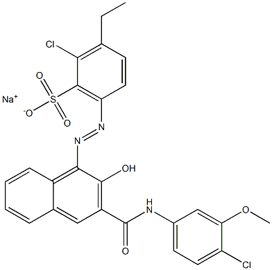 2-Chloro-3-ethyl-6-[[3-[[(4-chloro-3-methoxyphenyl)amino]carbonyl]-2-hydroxy-1-naphtyl]azo]benzenesulfonic acid sodium salt