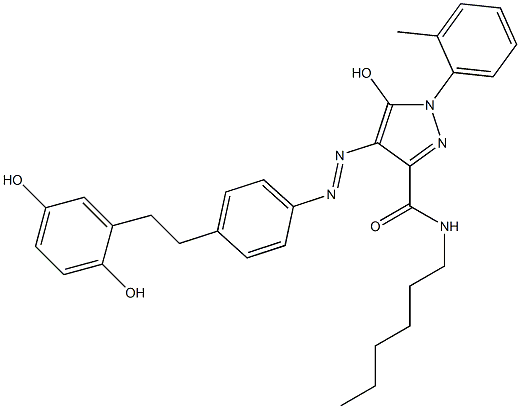 1-(2-Methylphenyl)-3-hexylcarbamoyl-4-[p-[2-(2,5-dihydroxyphenyl)ethyl]phenylazo]-5-hydroxy-1H-pyrazole