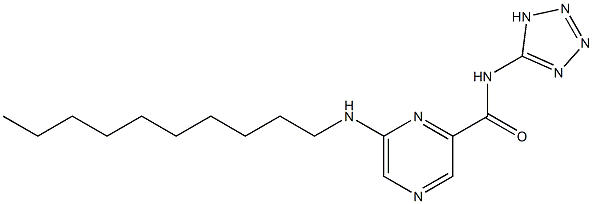 N-(1H-Tetrazol-5-yl)-6-decylaminopyrazine-2-carboxamide 结构式