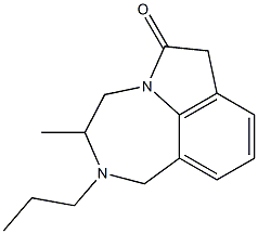 1,2,3,4-テトラヒドロ-3-メチル-2-プロピルピロロ[3,2,1-jk][1,4]ベンゾジアゼピン-6(7H)-オン 化学構造式