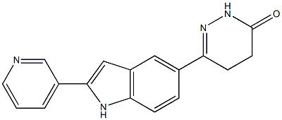 6-[2-(3-Pyridinyl)-1H-indol-5-yl]-4,5-dihydropyridazin-3(2H)-one 结构式