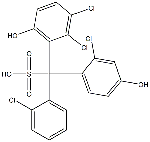(2-Chlorophenyl)(2-chloro-4-hydroxyphenyl)(2,3-dichloro-6-hydroxyphenyl)methanesulfonic acid Structure