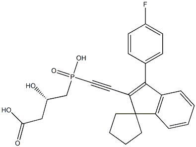 (3S)-3-Hydroxy-4-[hydroxy[[3-(4-fluorophenyl)spiro[1H-indene-1,1'-cyclopentan]-2-yl]ethynyl]phosphinyl]butyric acid Structure