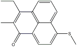 2-Methyl-3-ethyl-7-methylthio-1H-phenalen-1-one Struktur