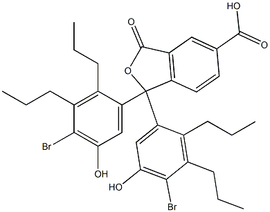 1,1-Bis(4-bromo-5-hydroxy-2,3-dipropylphenyl)-1,3-dihydro-3-oxoisobenzofuran-5-carboxylic acid,,结构式