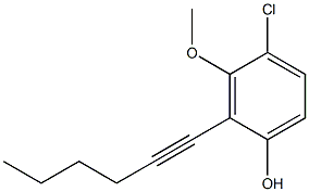 4-Chloro-3-methoxy-2-(1-hexynyl)phenol Struktur