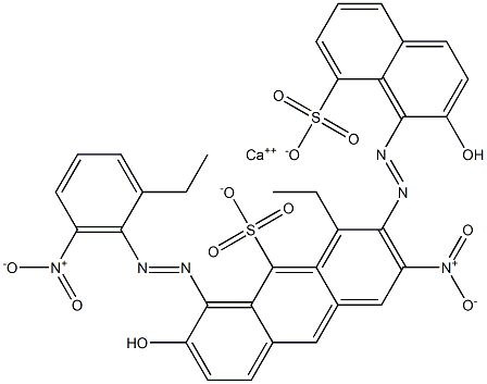 ビス[1-[(2-エチル-6-ニトロフェニル)アゾ]-2-ヒドロキシ-8-ナフタレンスルホン酸]カルシウム 化学構造式
