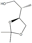 (2S,3S)-3-メチル-1,2-イソプロピリデンビスオキシブタン-4-オール 化学構造式