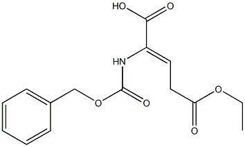 2-[[(ベンジルオキシ)カルボニル]アミノ]-2-ペンテン二酸5-エチル 化学構造式