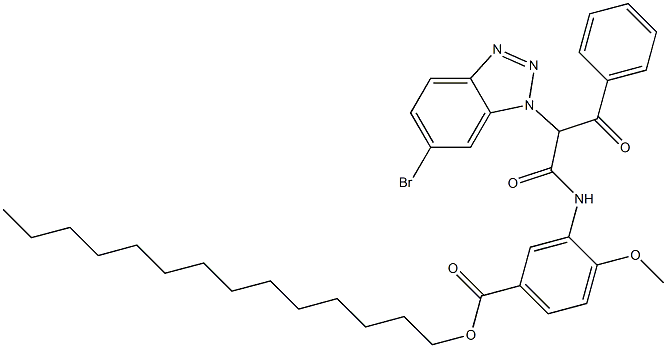 3-[3-Phenyl-2-(6-bromo-1H-benzotriazol-1-yl)-1,3-dioxopropylamino]-4-methoxybenzoic acid tetradecyl ester 结构式