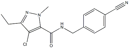 4-Chloro-5-ethyl-2-methyl-N-[4-cyanobenzyl]-2H-pyrazole-3-carboxamide 结构式