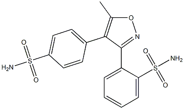2-(5-methyl-4-(4-sulfamoylphenyl)isoxazol-3-yl)benzenesulfonamide Struktur
