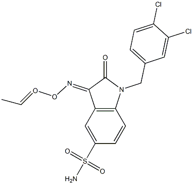 5-Aminosulfonyl-1-(3,4-dichlorobenzyl)isatin 3-(O-Acetyl)oxime Struktur