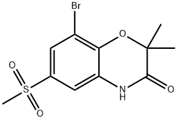 8-bromo-2,2-dimethyl-6-(methylsulfonyl)-2H-benzo[b][1,4]oxazin-3(4H)-one,1820889-83-5,结构式