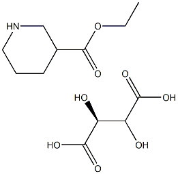 (S)-3-哌啶甲酸乙酯-酒石酸盐, , 结构式