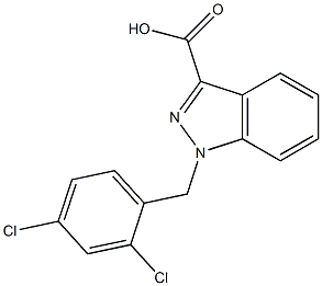 1 - [(2,4-dichlorophenyl) methyl] -1H- indazole-3-carboxylic acid 化学構造式